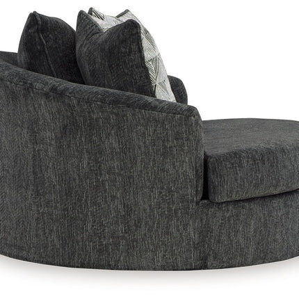 Biddeford - Oversized Swivel Accent Chair - Shadow
