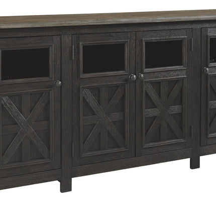 Tyler Creek - Extra Large TV Stand - Black / Gray