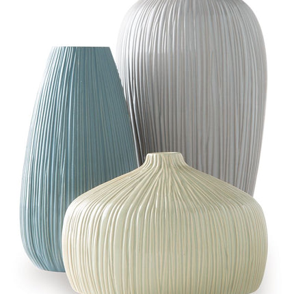 Eiderman - Vase Set (Set of 3) - Gray / Blue / Green