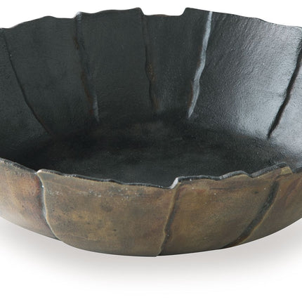 Aidman - Bowl - Black / Antique Gold Finish