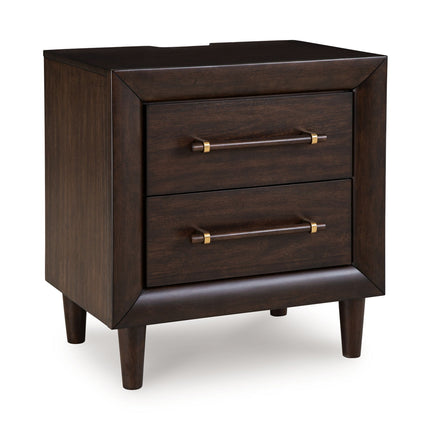 Dantenton - Two Drawer Night Stand - Merlot