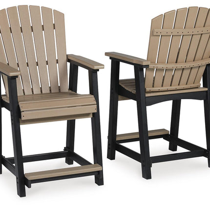 Fairen Trail - Barstool (Set of 2) - Black / Driftwood