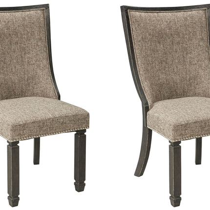 Tyler Creek - Dining UPH Side Chair (Set of 2) - Framed Back - Black / Grayish Brown