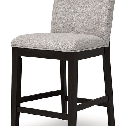 Neymorton - Upholstered Barstool (Set of 2) - Dark Grayish Brown