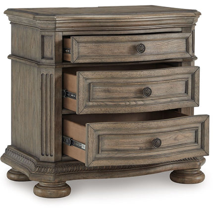 Ardenfield - Three Drawer Night Stand - Light Brown