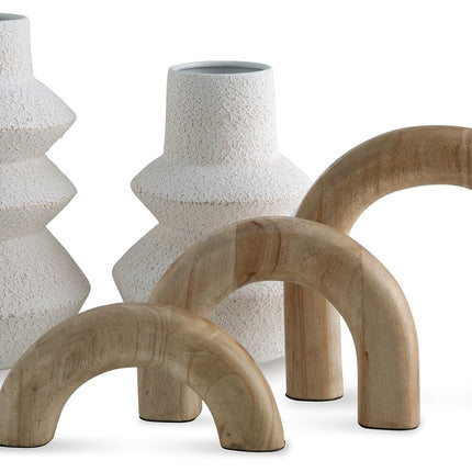 Maddwarth - Accessory Set (Set of 5) - White / Natural Brown