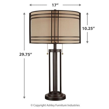 Hanswell - Metal Table Lamp  - Dark Brown