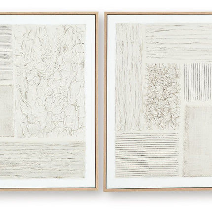 Andorfield - Wall Art Set (Set of 2) - Beige / Black / White