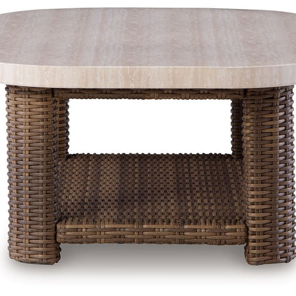 Dolan Creek - Rectangular Cocktail Table - Beige / Brown