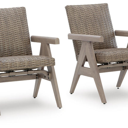 Cliff Trails - Rocking Arm Chair (Set of 2) - Beige