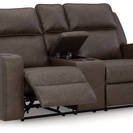 Lavenhorne - Dbl Rec Loveseat W/Console - Granite