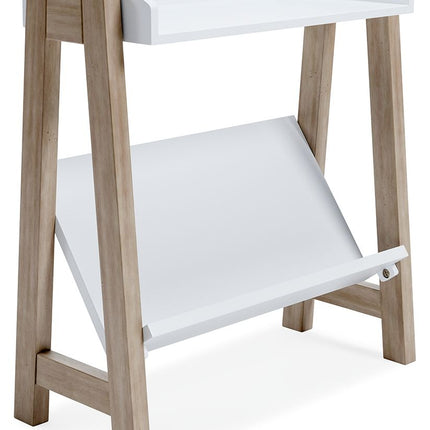 Blariden - Small Bookcase - White / Tan