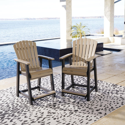 Fairen Trail - Barstool (Set of 2) - Black / Driftwood