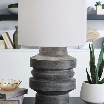 Wahida - Poly Table Lamp - Distressed Black