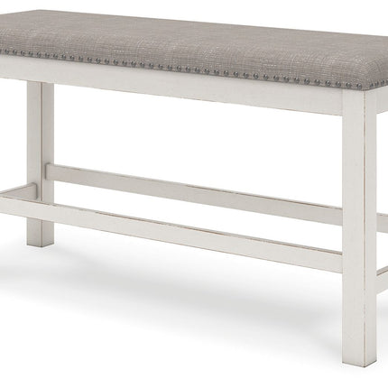 Robbinsdale - Dbl Counter Height Upholstered Dining Bench - Antique White