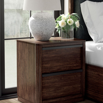 Dilenno - Two Drawer Night Stand - Dark Brown