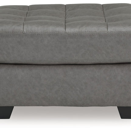 Clairette Court - Oversized Accent Ottoman - Alloy