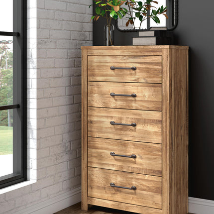 Maystonna - Five Drawer Chest - Brown