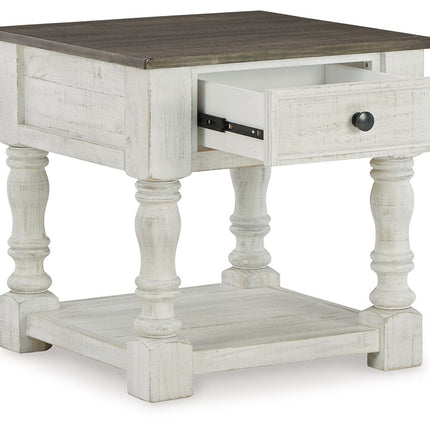 Havalance - Square End Table - White / Gray