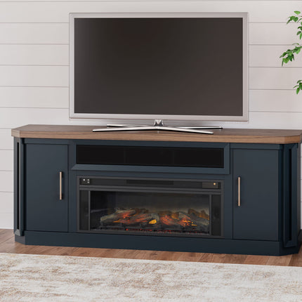 Landocken - 83" TV Stand With Electric Fireplace - Two-tone