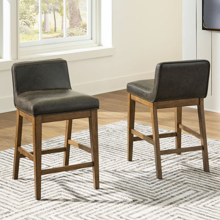 Cabalynn - Upholstered Barstool (Set of 2) - Two-tone Brown