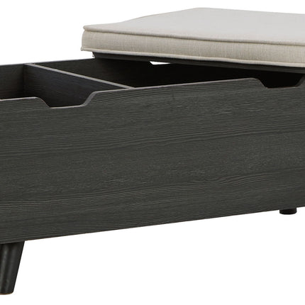 Yarlow - Storage Bench - Dark Gray