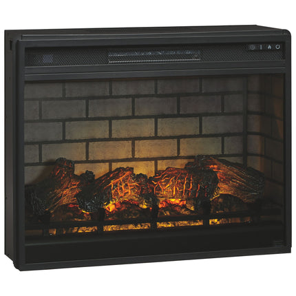 Roddinton - 2 Pc. - 74" TV Stand with Electric Infrared Fireplace Insert - Dark Brown