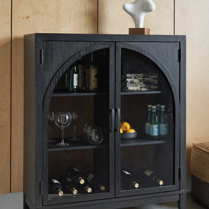 Armenleigh - Bar Cabinet - Black / Brown