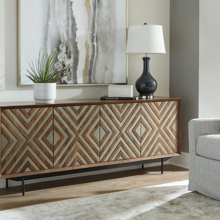 Dreggan - Accent Cabinet - Brown / Gold Finish