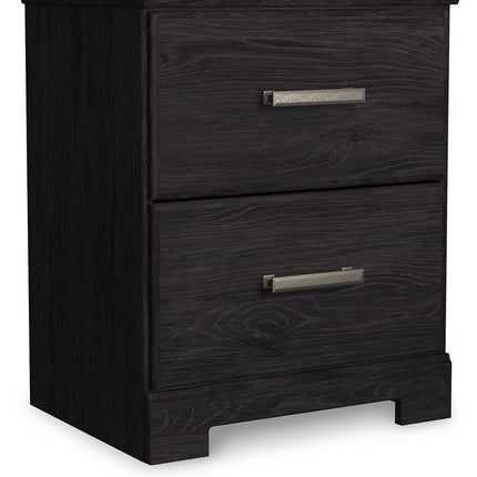Belachime - Two Drawer Night Stand - Charcoal
