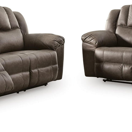 Lowilla - 2 Pc. - Reclining Sofa And Loveseat - Driftwood