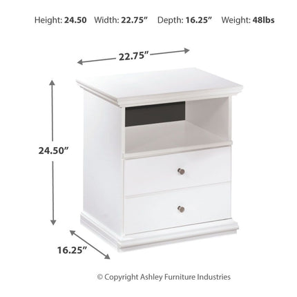 Bostwick Shoals - One Drawer Night Stand - White