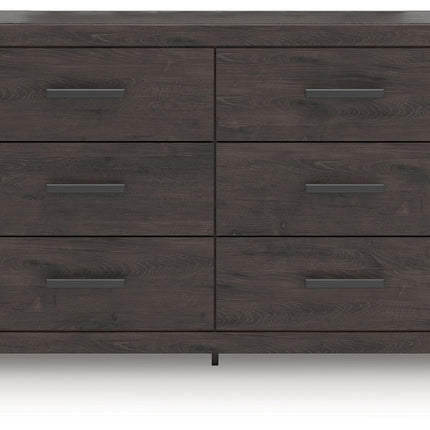 Prendonea - Six Drawer Dresser - Charcoal