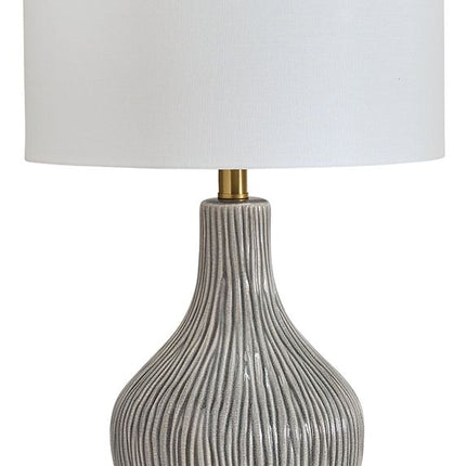Judlen - Ceramic Table Lamp - Gray / Gold Finish