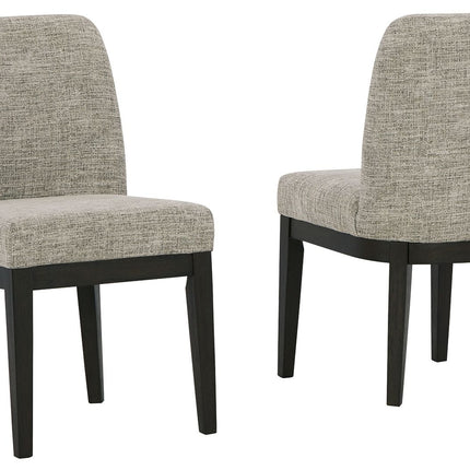 Burkhaus - Dining UPH Side Chair (Set of 2) - Beige / Dark Brown