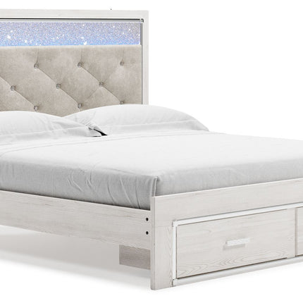 Altyra - King Upholstered Storage Bed - White