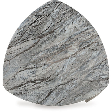 Surmour - Triangle End Table - Gray / Brown