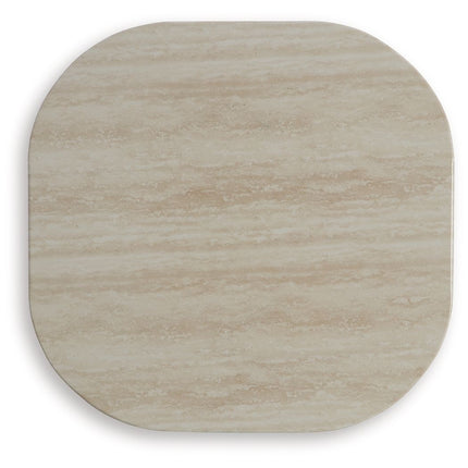 Kimora - Square End Table - Beige / Dark Brown