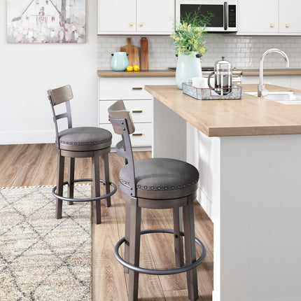 Caitbrook - UPH Swivel Barstool - Gray