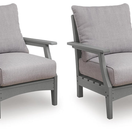 Cove Beach - Lounge Chair With Cushion (Set of 2) - Gray