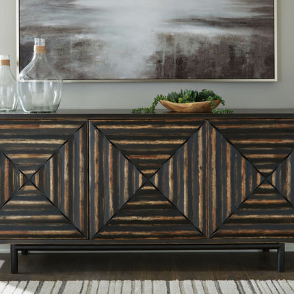 Fair Ridge - Accent Cabinet - Distressed Black