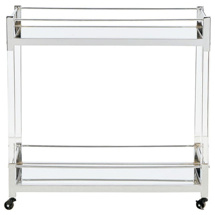 Chaseton - Bar Cart - Clear / Silver Finish