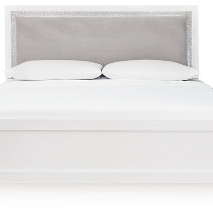 Maeling - King Upholstered Panel Bed - White