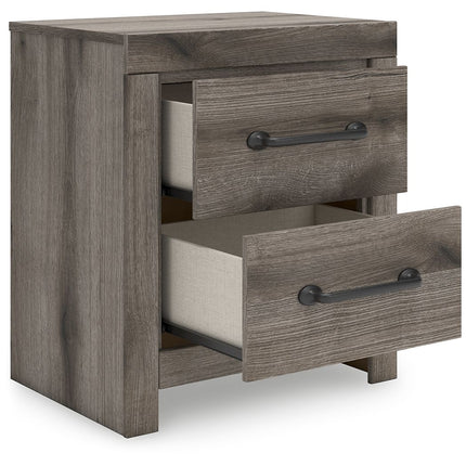 Graystorm - Two Drawer Night Stand - Brown Gray