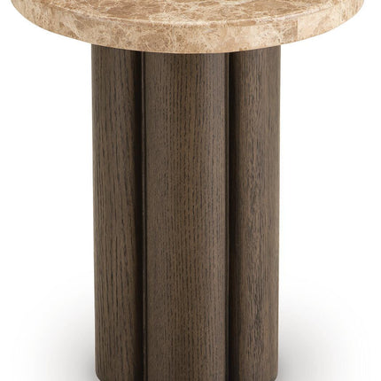 Darimore - Chair Side End Table - Burnished Brown
