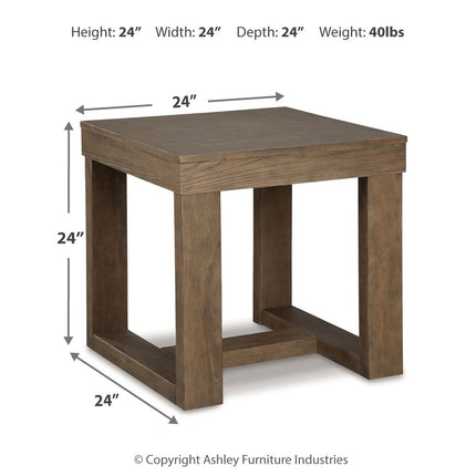 Cariton - Square End Table - Gray