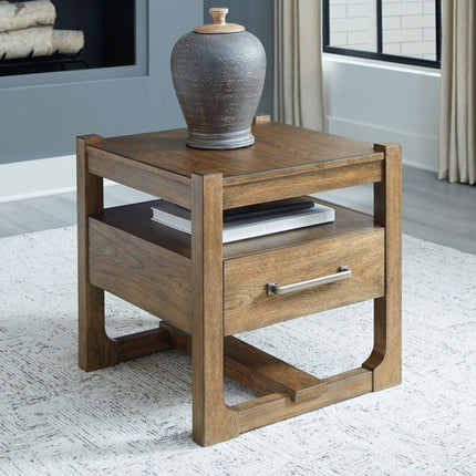 Cabalynn - Square End Table - Light Brown