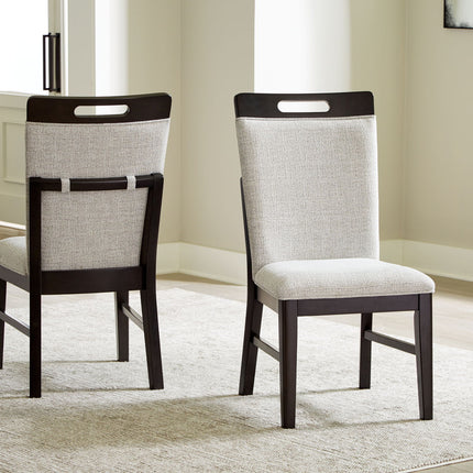 Neymorton - Dining Upholstered Side Chair (Set of 2) - Light Gray / Brown