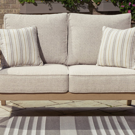 Hallow Creek - Loveseat With Cushion - Driftwood