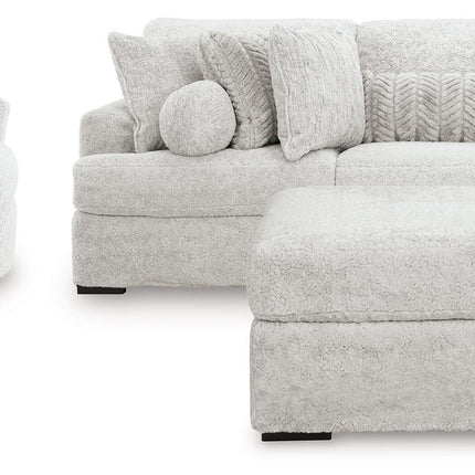 Cuddle Plush - 3 Pc. - 3-Piece Sectional, Chair And Ottoman - Arctic